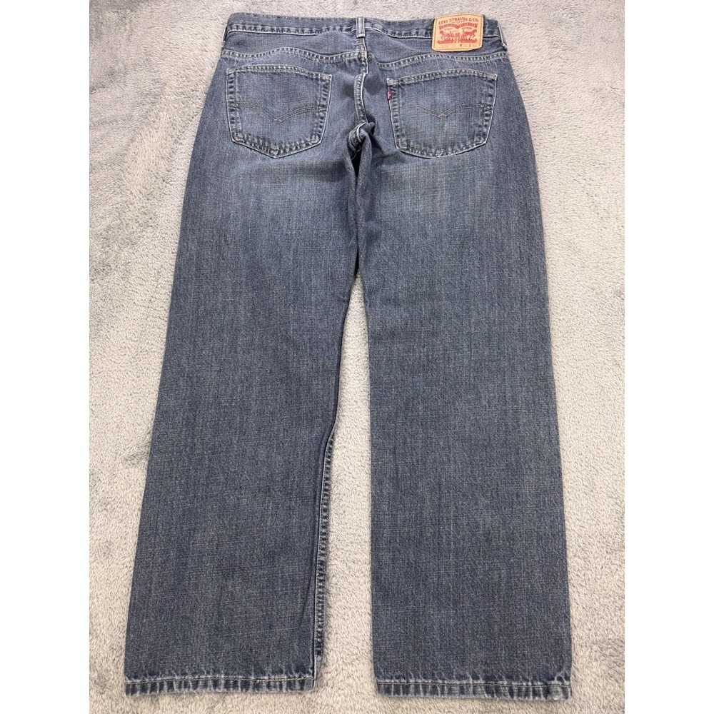 Levis 569 Jeans Men 34x32 Blue Loose Baggy Straight Whisker Distress Denim Y2K - Picture 3 of 10